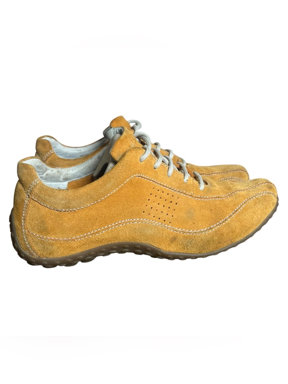 GEOX Respira Tan Suede Low Top Womens Driving Shoes Travel Walking Sz 37.5 (7.5)